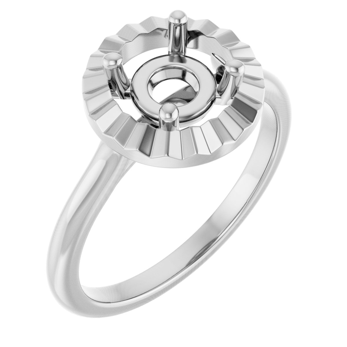 Solitaire Geometric Engagement Ring