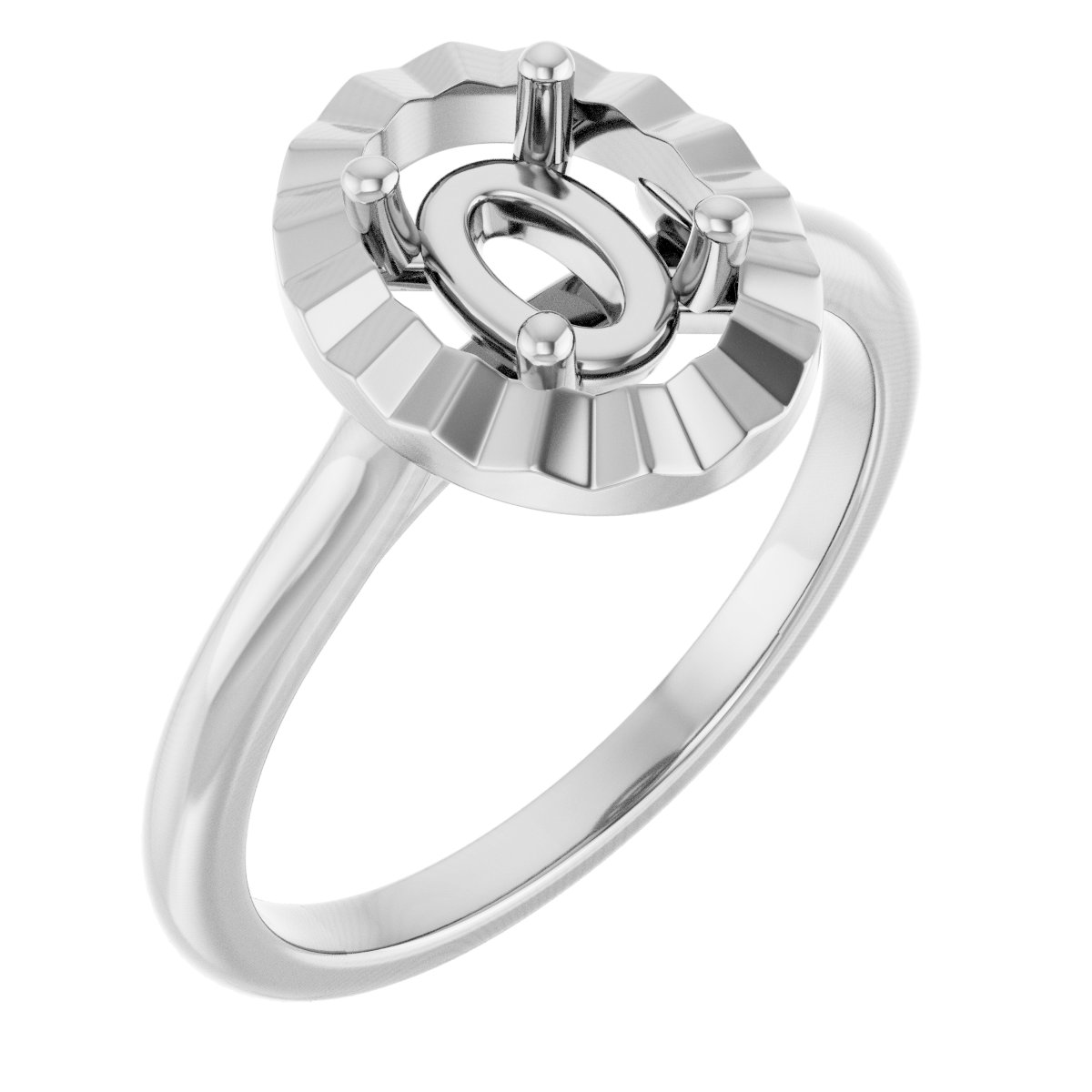 Solitaire Geometric Engagement Ring