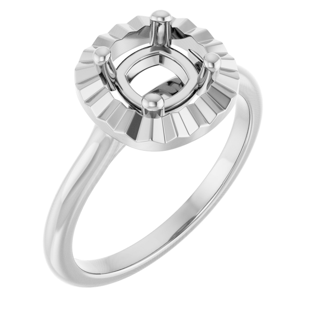 Solitaire Geometric Engagement Ring