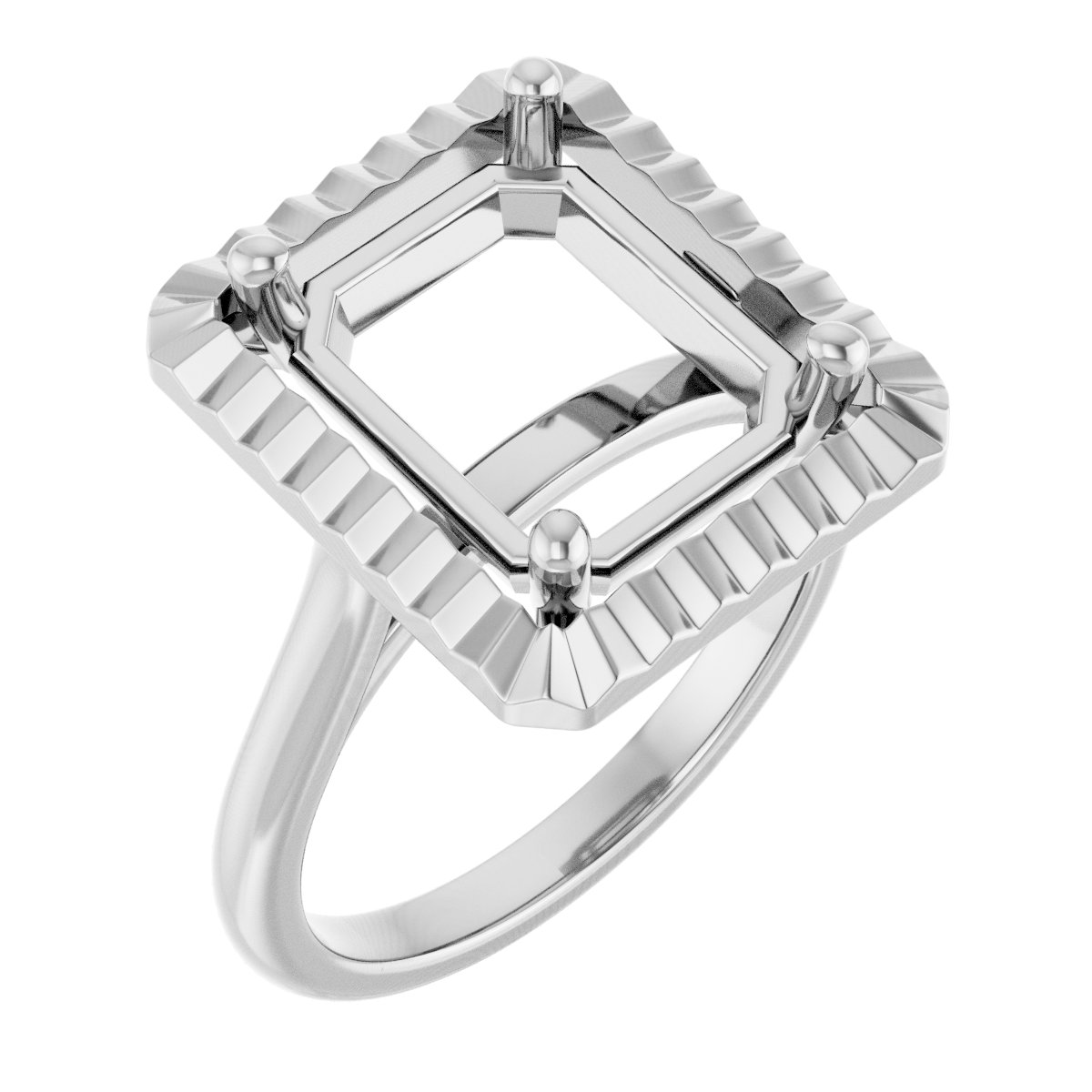 Solitaire Geometric Engagement Ring