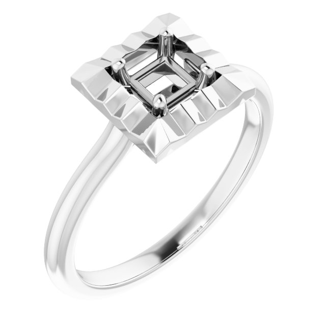 Solitaire Geometric Engagement Ring