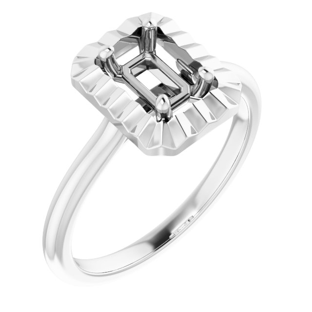 Solitaire Geometric Engagement Ring