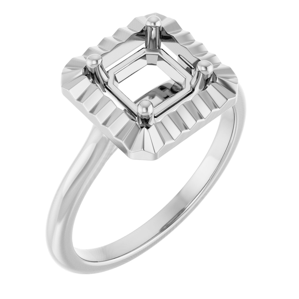 Solitaire Geometric Engagement Ring