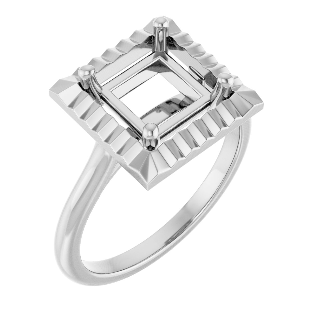 Solitaire Geometric Engagement Ring