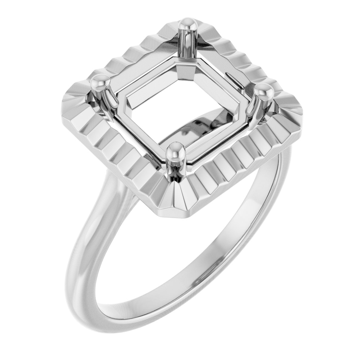 Solitaire Geometric Engagement Ring