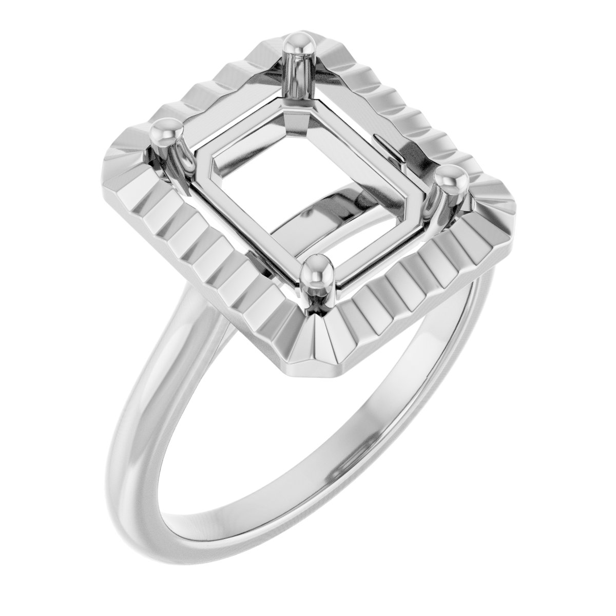 Solitaire Geometric Engagement Ring