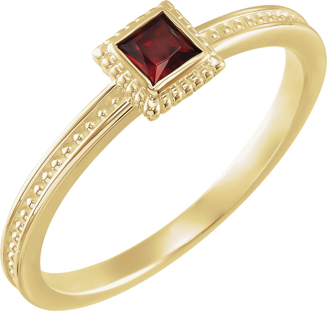 14K Yellow Mozambique Garnet Stackable Family Ring Ref 16232573