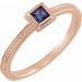 14K Rose Lab-Grown Alexandrite Family Stackable Ring