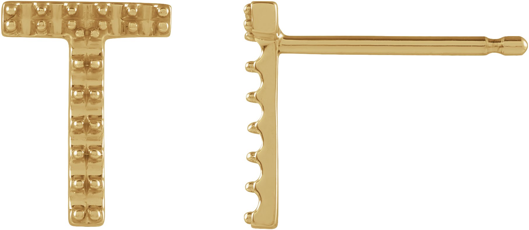 Accented Initial Stud Earrings