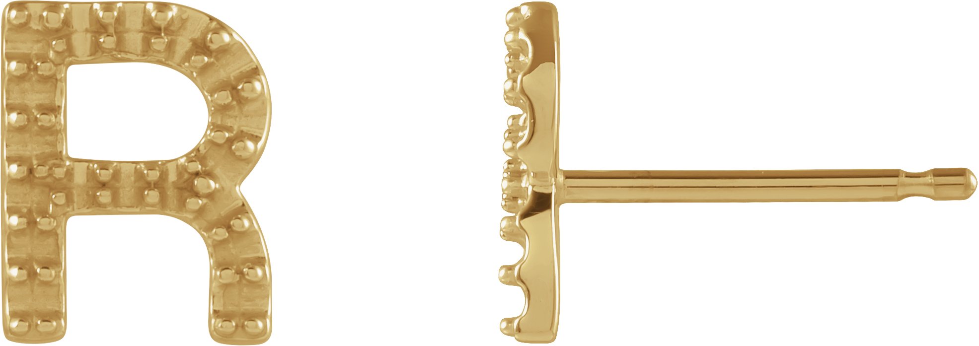 Accented Initial Stud Earrings