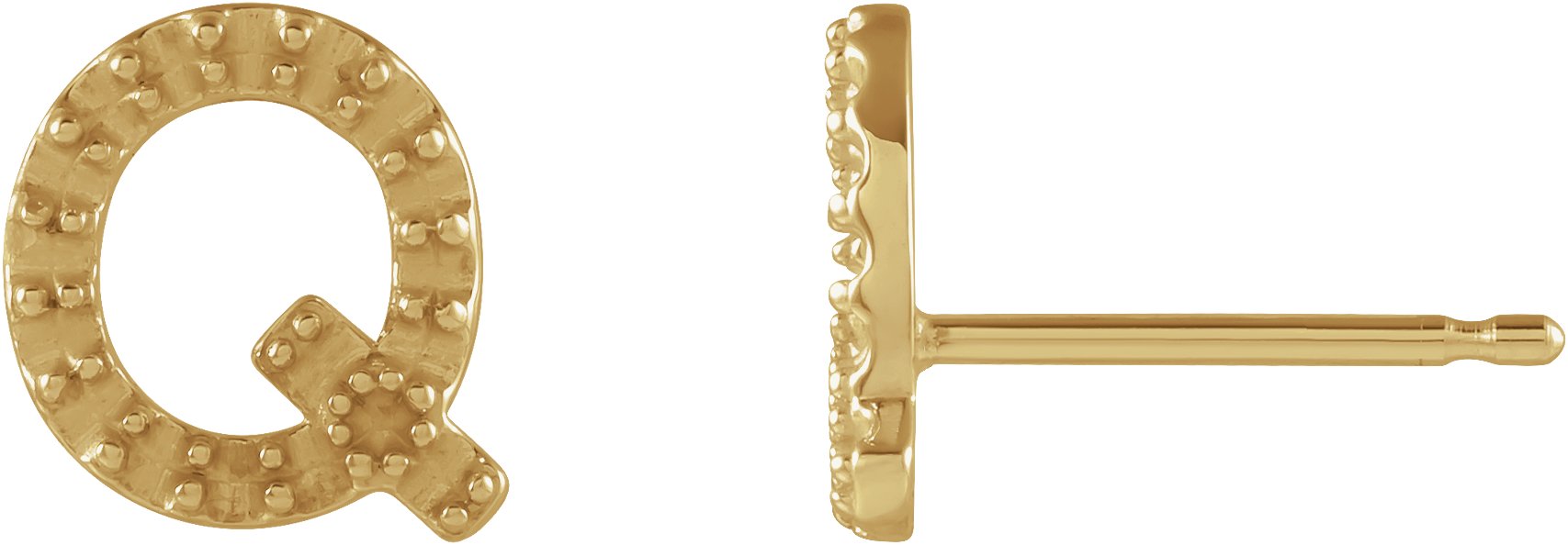 Accented Initial Stud Earrings