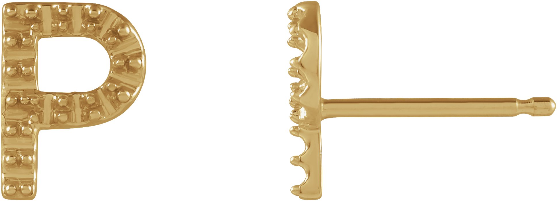 Accented Initial Stud Earrings