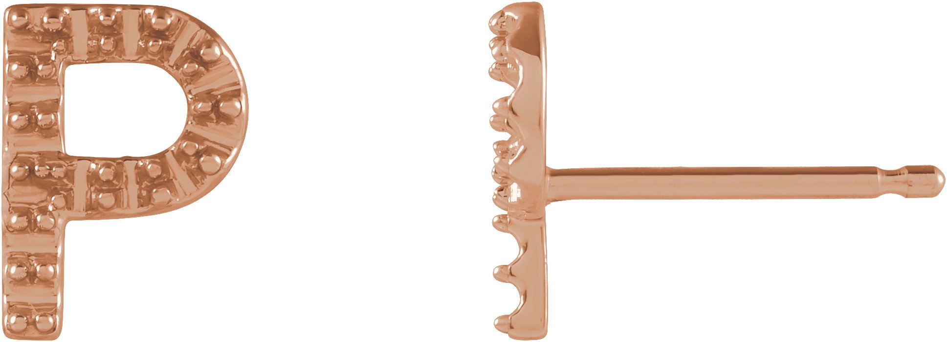 Accented Initial Stud Earrings