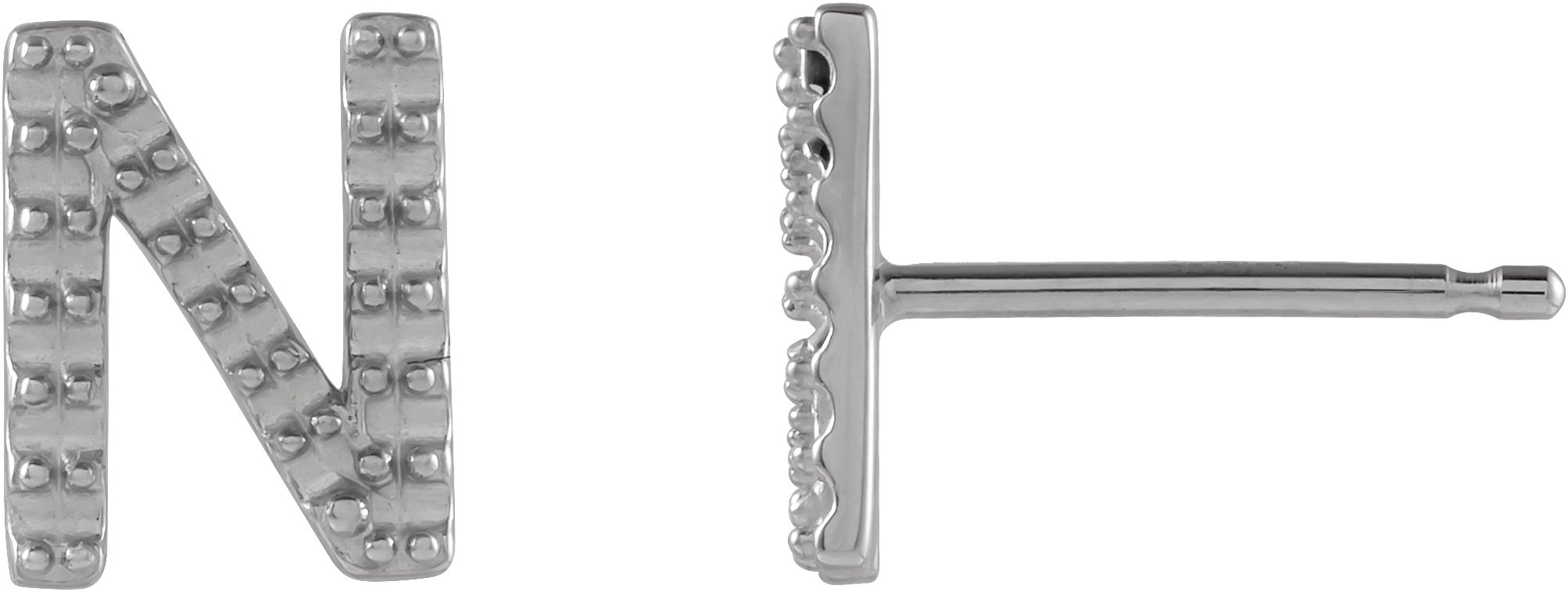 Accented Initial Stud Earrings
