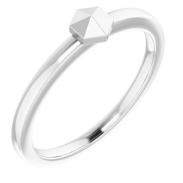 Platinum Geometric Ring 