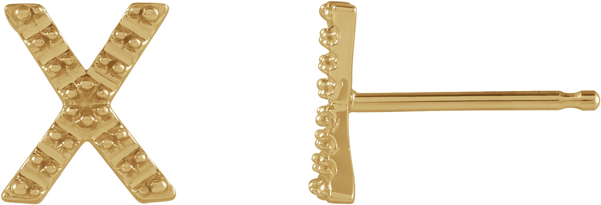 Accented Initial Stud Earrings