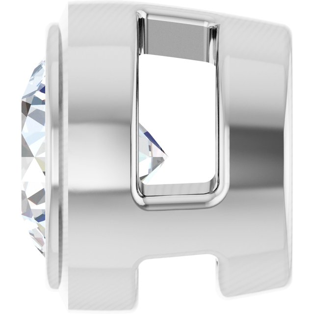 14K White 1/6 CT Natural Diamond Slide Pendant