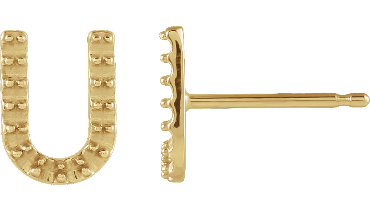 Accented Initial Stud Earrings
