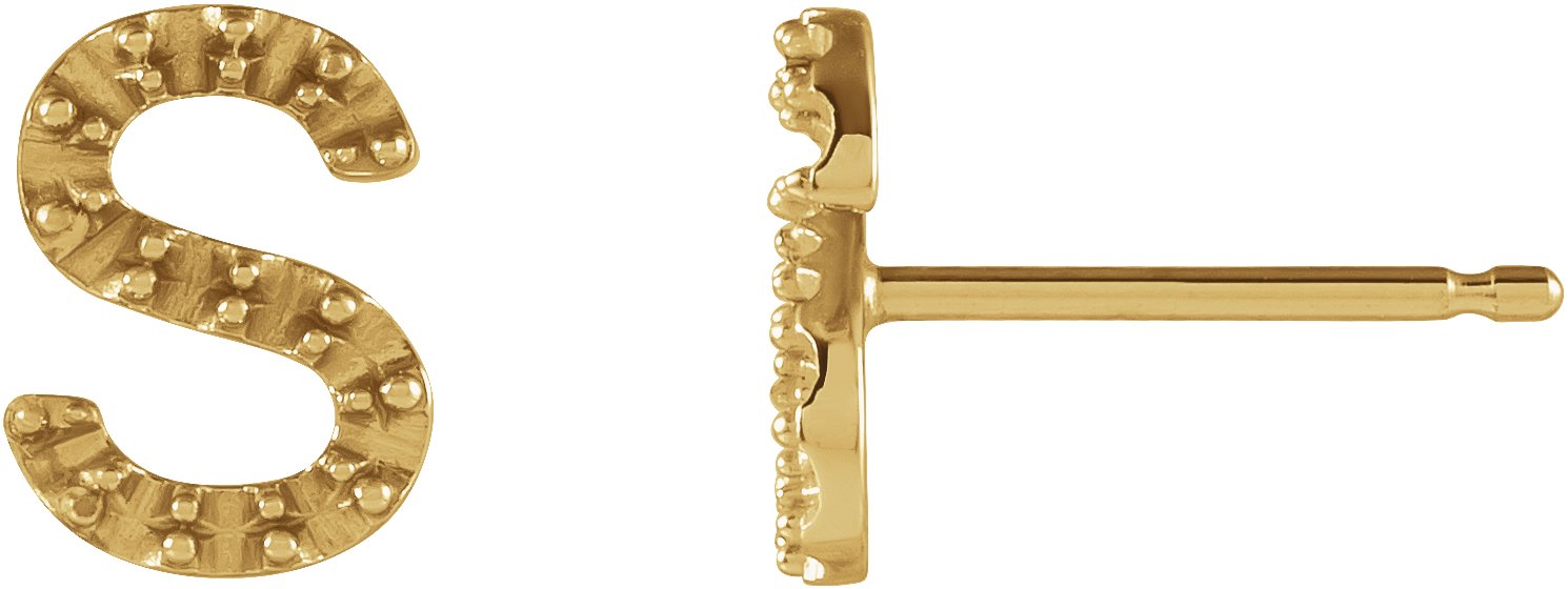 Accented Initial Stud Earrings