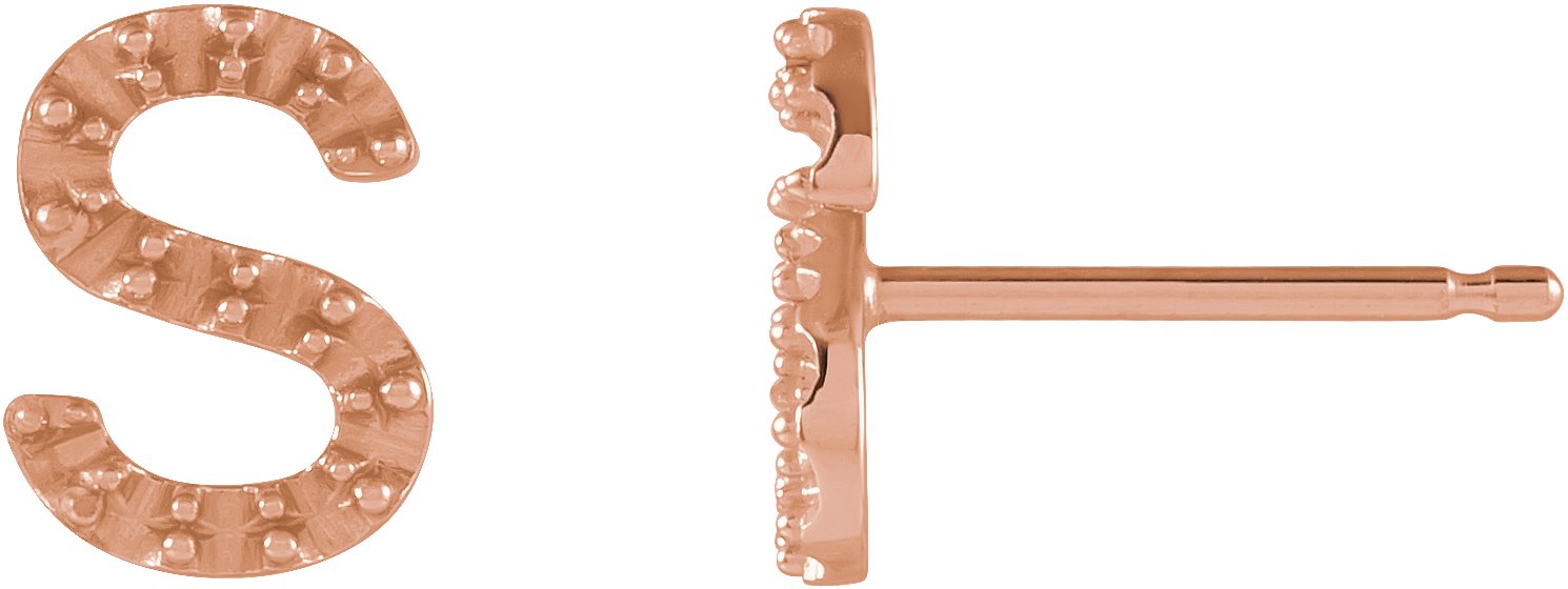 Accented Initial Stud Earrings