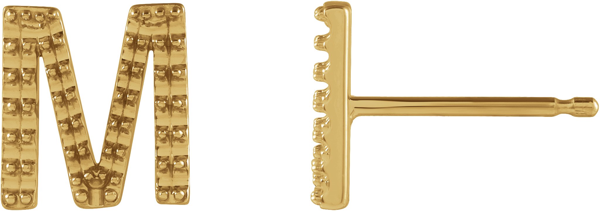 Accented Initial Stud Earrings