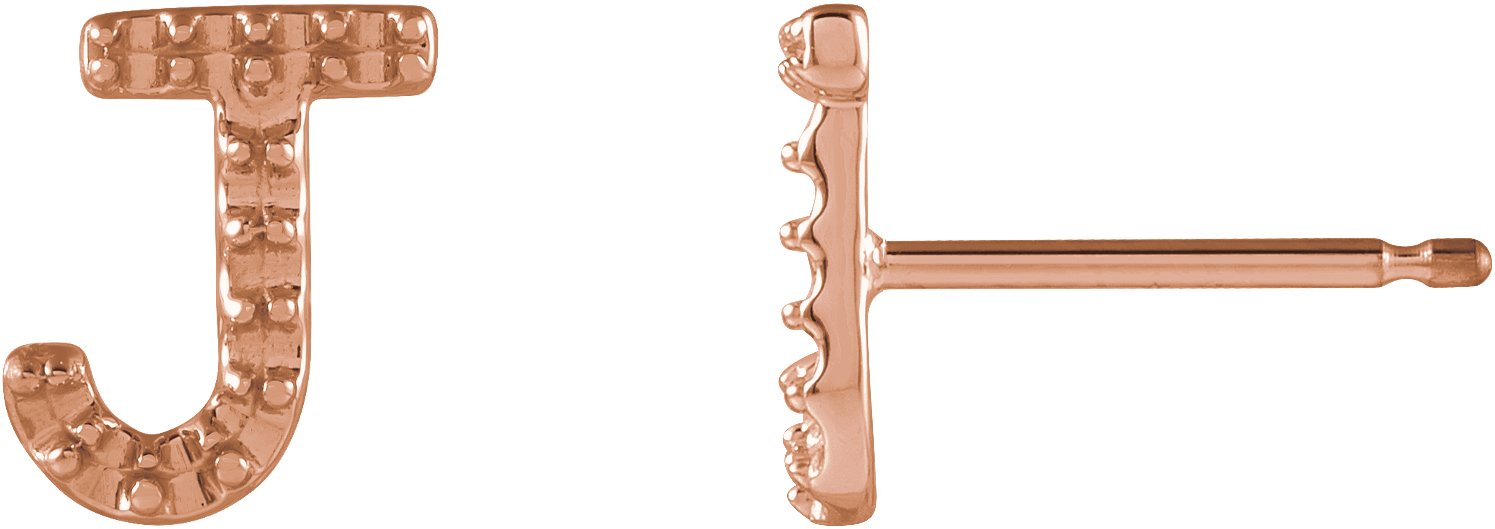 Accented Initial Stud Earrings