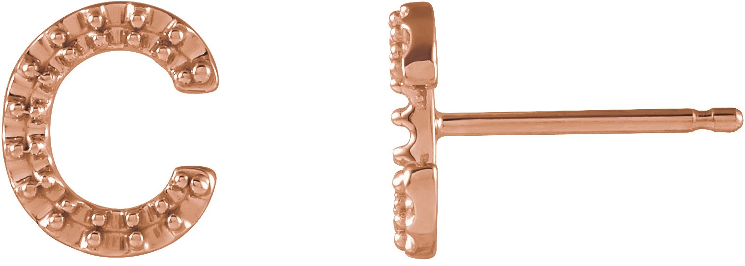 Accented Initial Stud Earrings
