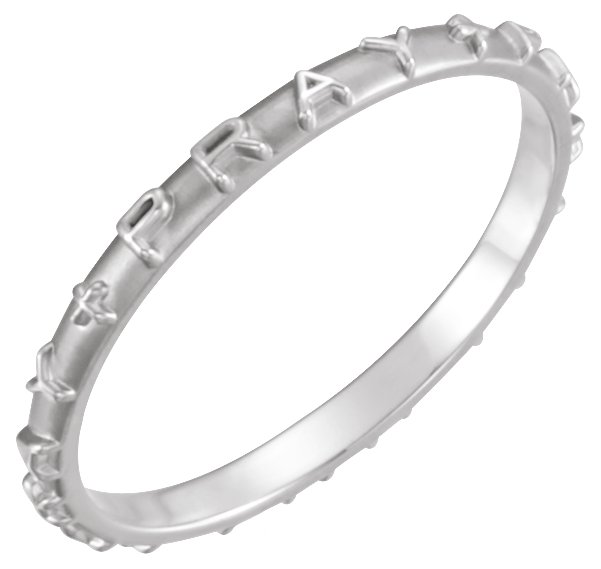 14K White Prayer Ring