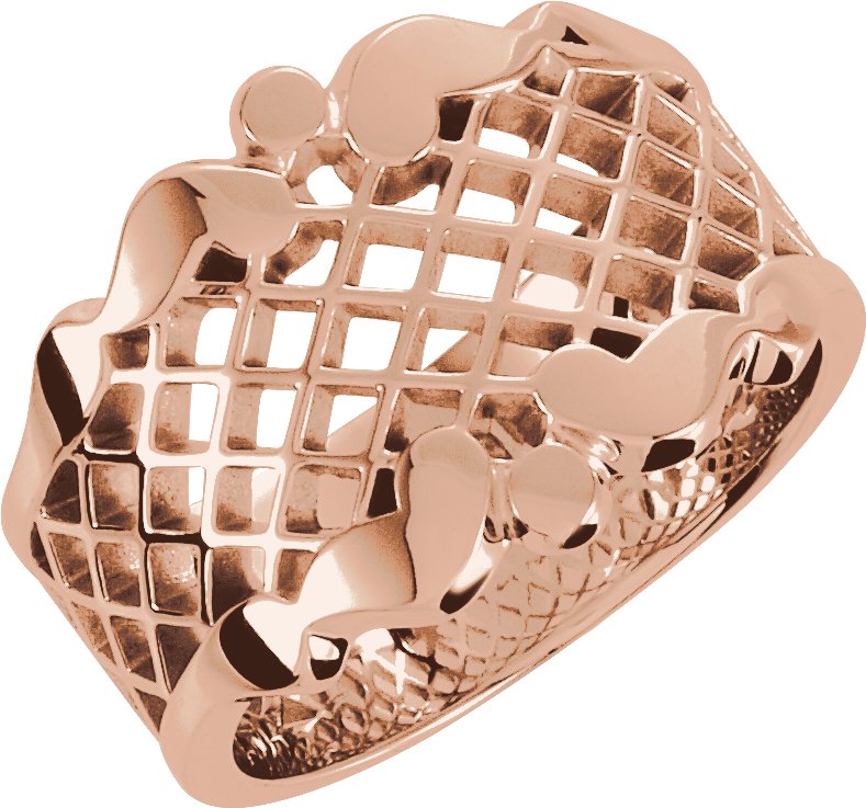 14K Rose 14.5 mm Latticework Band