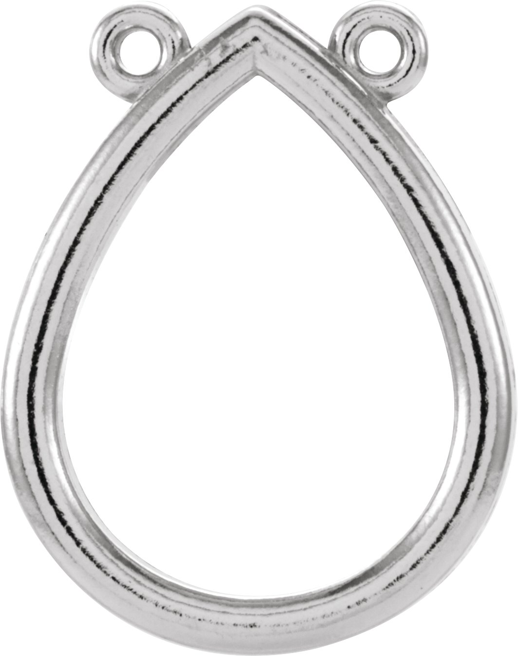 Platinum 15.3x12 mm Teardrop Necklace Center