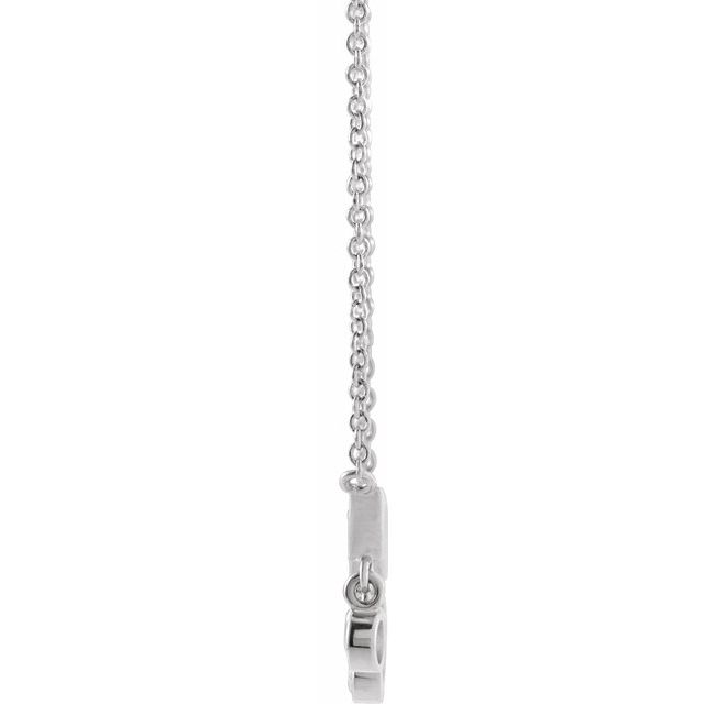 14K White 1/5 CTW Natural Diamond Fringe Bar 18 Necklace