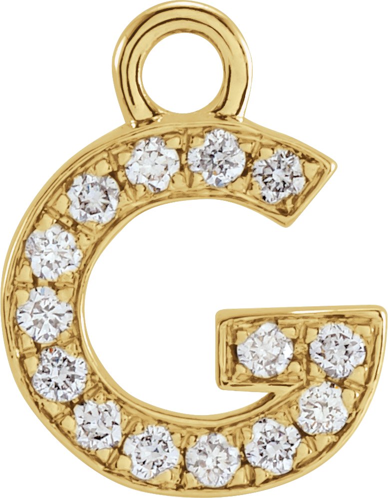 14K Yellow .05 CTW Natural Diamond Initial G Dangle