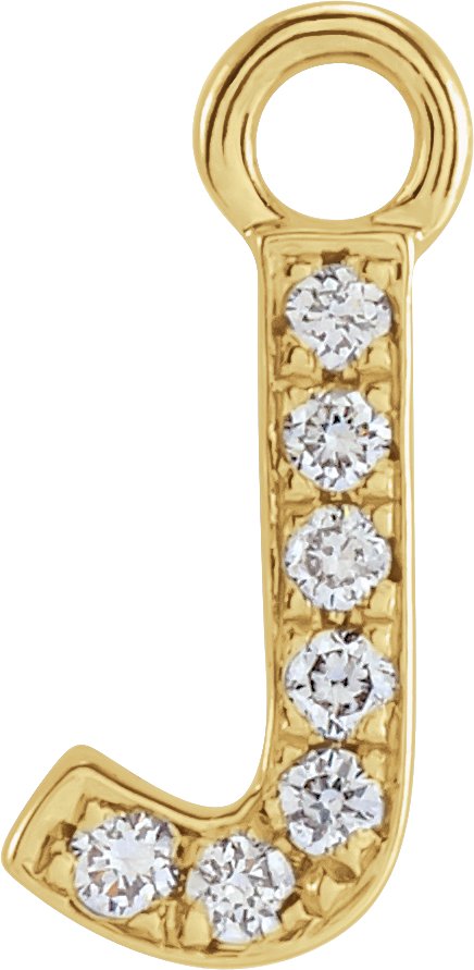 14K Yellow .025 CTW Natural Diamond Initial J Dangle