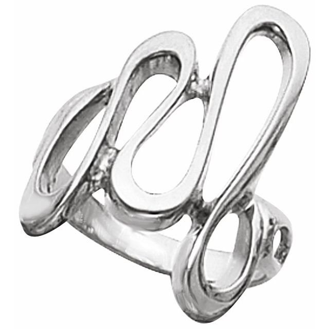 10K White Metal Fashion Ring