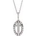 Sterling Silver 1/5 CTW Natural Diamond Halo-Style Cross 16-18