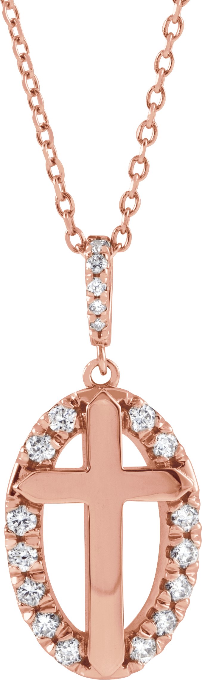 Halo-Style Cross Necklace or Pendant