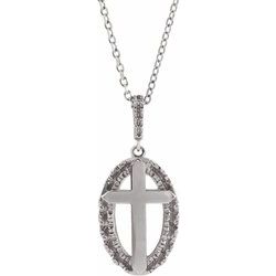Halo-Style Cross Necklace or Pendant