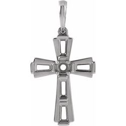 Accented Baguette Cross Necklace or Pendant
