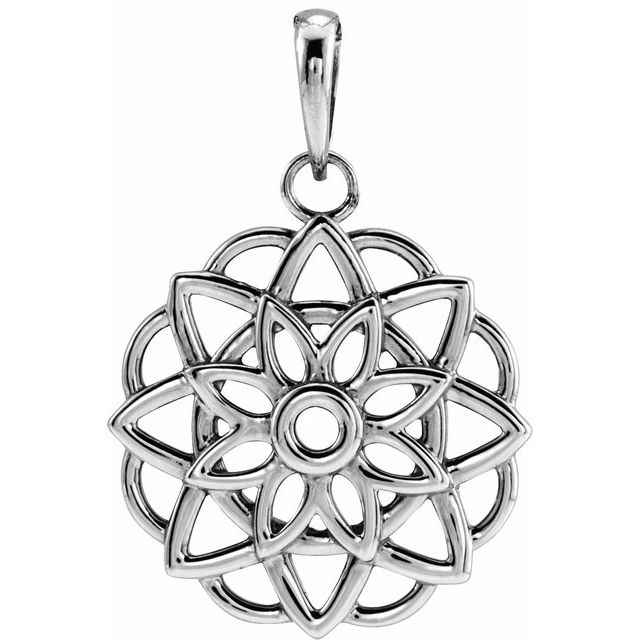 Sterling Silver Floral Pendant