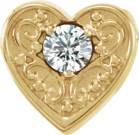 14K Yellow .10 CTW Diamond Family Heart Slide Pendant Ref. 16233184