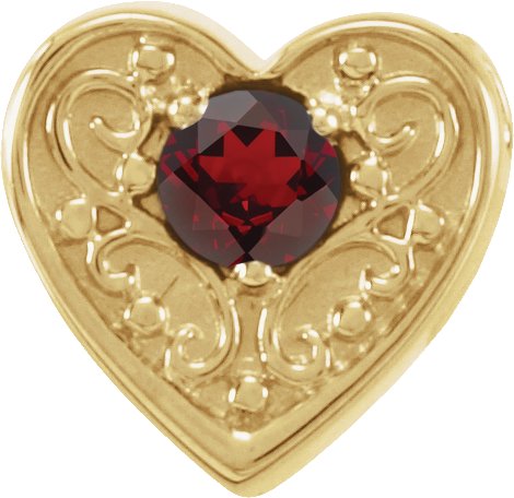 14K Yellow Mozambique Garnet Family Heart Slide Pendant Ref. 16233172