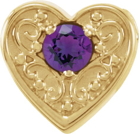 14K Yellow Amethyst Family Heart Slide Pendant Ref. 16233176