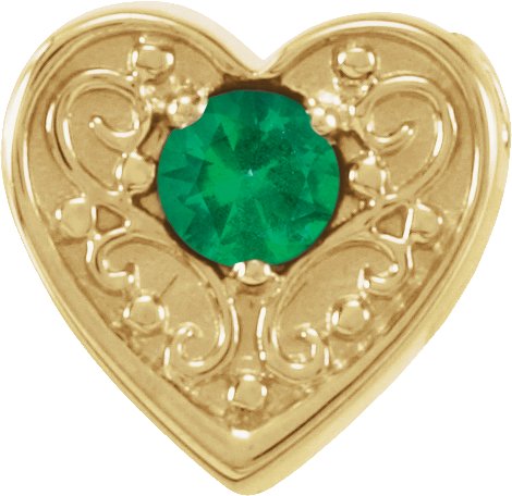 14K Yellow Emerald Family Heart Slide Pendant Ref. 16233188