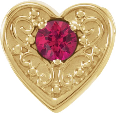 14K Yellow Ruby Family Heart Slide Pendant Ref. 16233196