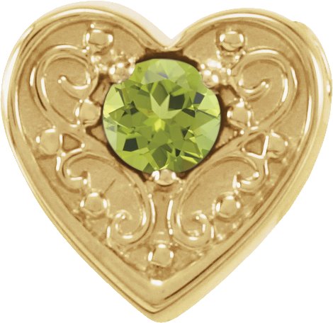 14K Yellow Peridot Family Heart Slide Pendant Ref. 16233200