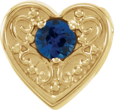 14K Yellow Blue Sapphire Family Heart Slide Pendant Ref. 16233204