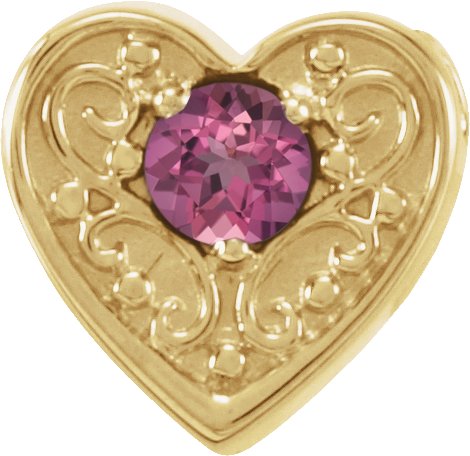 14K Yellow Pink Tourmaline Family Heart Slide Pendant Ref. 16233208