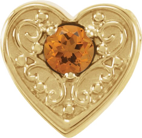 14K Yellow Citrine Family Heart Slide Pendant Ref. 16233212