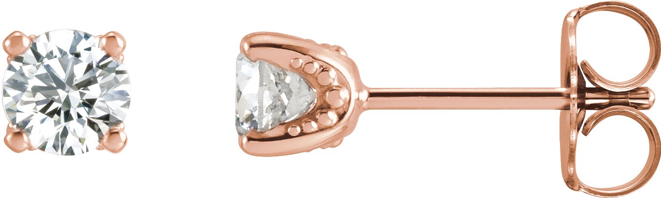 Round 4-Prong Stud Earrings
