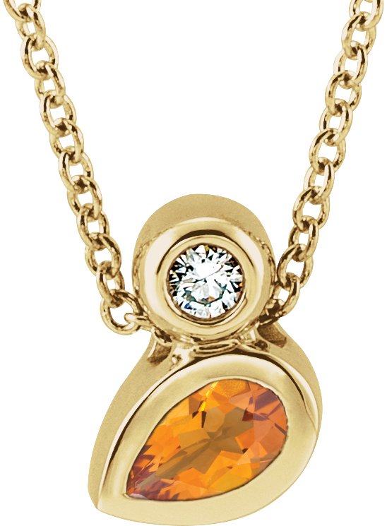 Bezel-Set Necklace or Slide Pendant